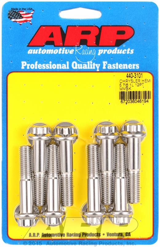 ARP 12 Pt Stainless Motor Mount Bolts 5.7L/6.1L/6.2L/6.4L HEMI - Click Image to Close